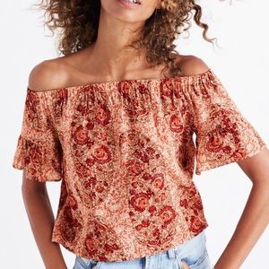 Authentic Madewell Watercolor Paisley Silk Top